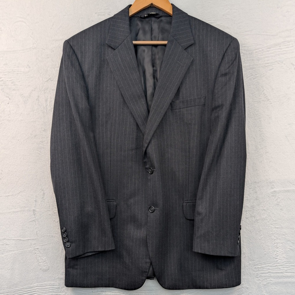 VTG Jos. A. Bank Jacket Men's 42R Gray Pinstripe Wool Cashmere Mob Boss 90s